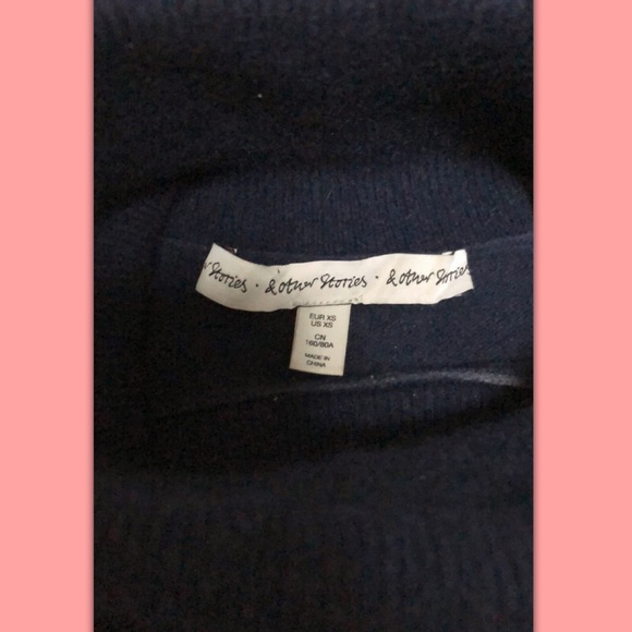 &Other Stories Blue Cashmere Turtleneck Sweater! - Picture 3 of 4